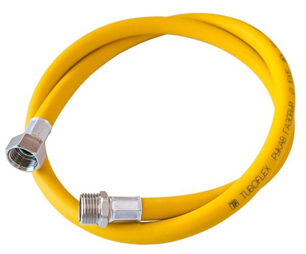 Подводка для газа TUBOFLEX полимерная 1/2" L-2,0 м г/ш желтая