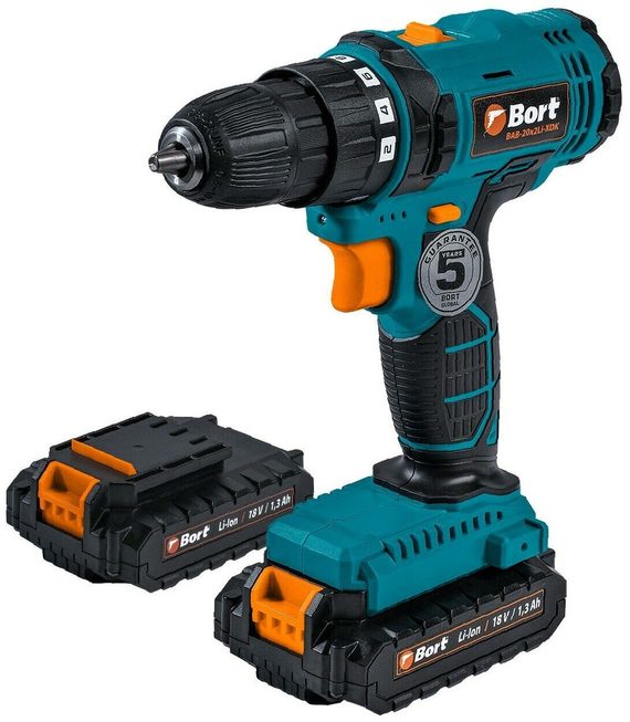 Шуруповерт BORT BAB-20X-BLK (2x1,5Ah)
